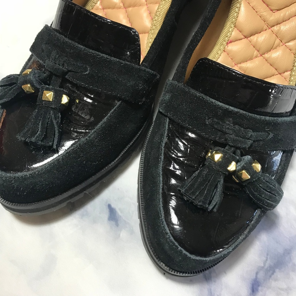 Isaac Mizrahi New York Black Suede Naples Wedges - Picture 8 of 8